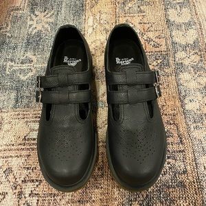 Dr. Martens Two-buckle Black Mary Jane Shoes